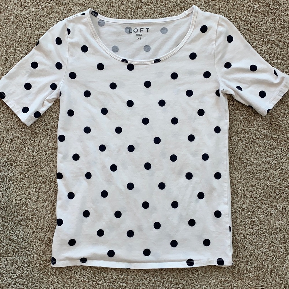 LOFT navy polka dot t-shirt